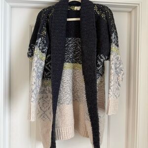 Pilcro Black and Cream Patterned Cardigan